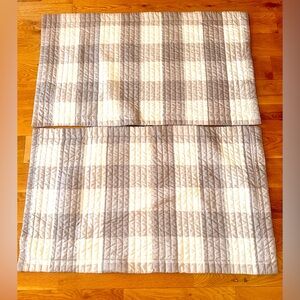 Quilted Plaid Gray/White King Pillow Sham Set by Truley Soft